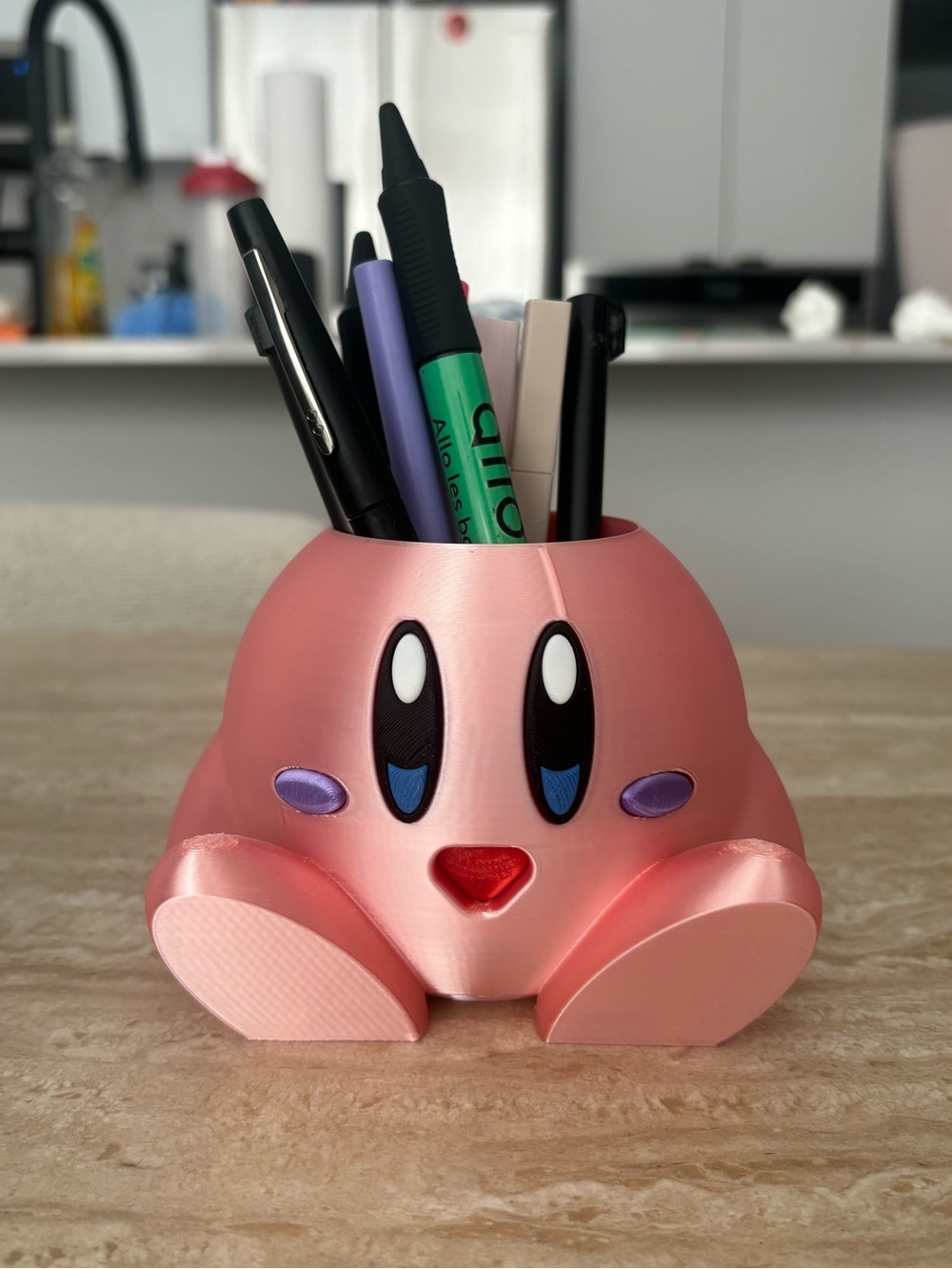 Pink Kirby Pen Holder Desk Organizer
